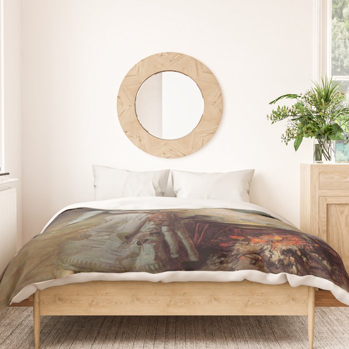 John William Waterhouse The Magic Circle Duvet Cover Gallery Image 3