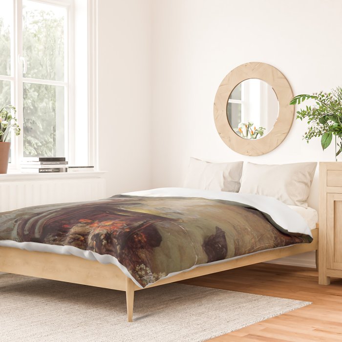 John William Waterhouse The Magic Circle Duvet Cover Gallery Image 2
