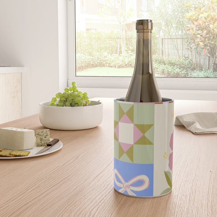 Whimsical Folk Garden Collage Wine Chiller Gallery Image 4