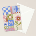 Whimsical Folk Garden Collage Stationery Card Gallery Image 2