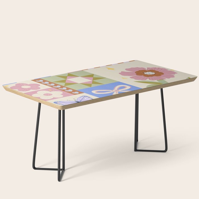 Whimsical Folk Garden Collage Coffee Table Gallery Image 1