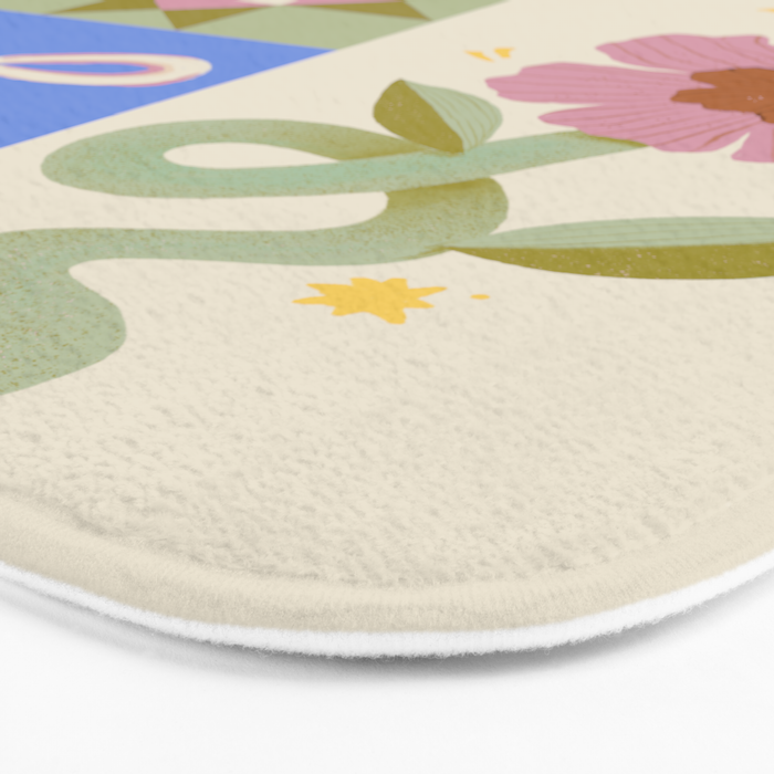 Whimsical Folk Garden Collage Bath Mat Gallery Image 3