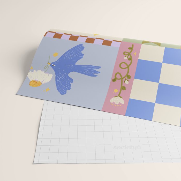 Whimsical Folk Garden Collage Wrapping Paper Gallery Image 2