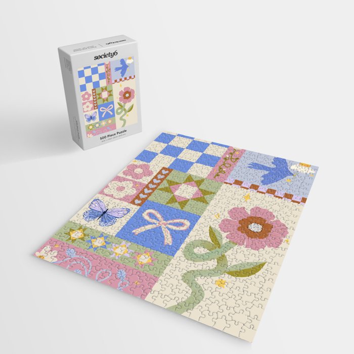 Whimsical Folk Garden Collage Jigsaw Puzzle Gallery Image 2