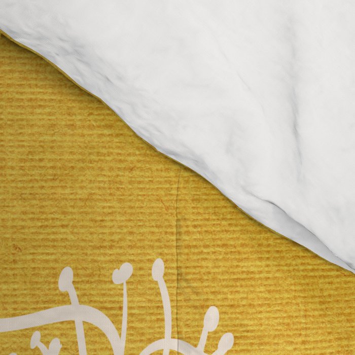 Scandinavian Brushed Gold Floral Ornament | Tropical Line Art Comforter Gallery Image 4