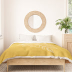 Scandinavian Brushed Gold Floral Ornament | Tropical Line Art Duvet Cover Gallery Image 3