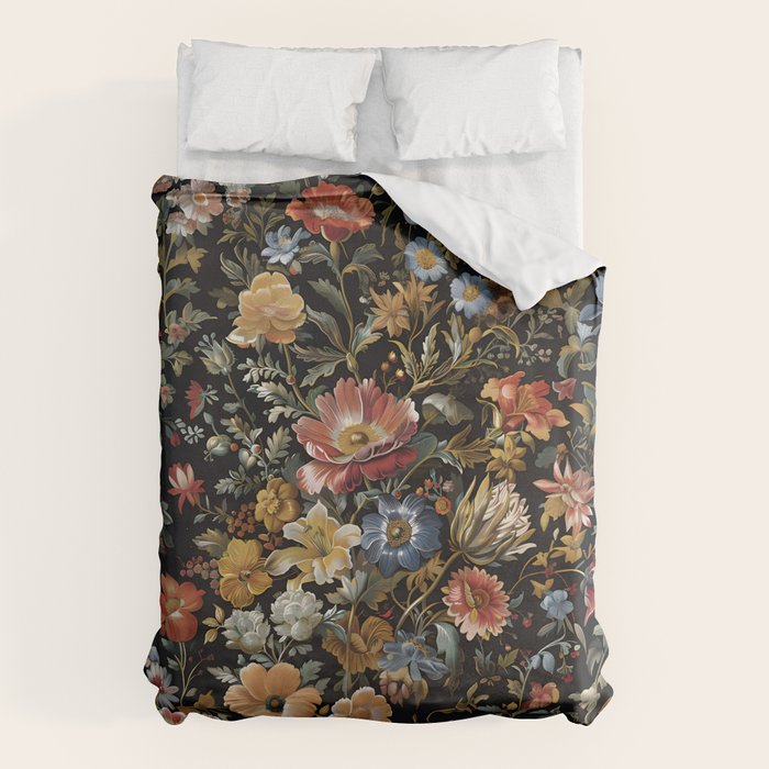 Countryside Bloom Ethereal Dark Floral Duvet Cover Gallery Image 6