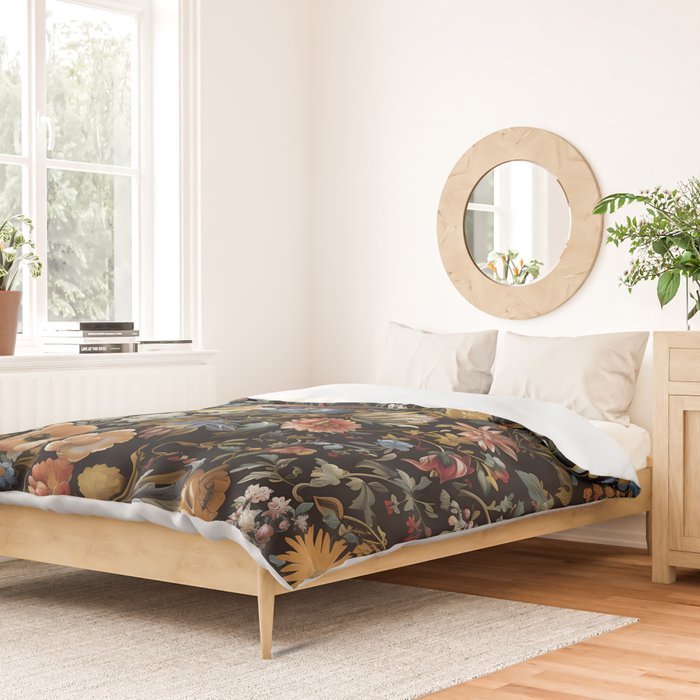 Countryside Bloom Ethereal Dark Floral Duvet Cover Gallery Image 2
