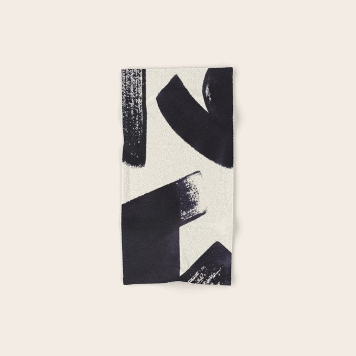 Abstract Paint Composition 1 - Black and White Bath Towel Gallery Image 1