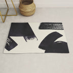 Abstract Paint Composition 1 - Black and White Rug Gallery Image 1
