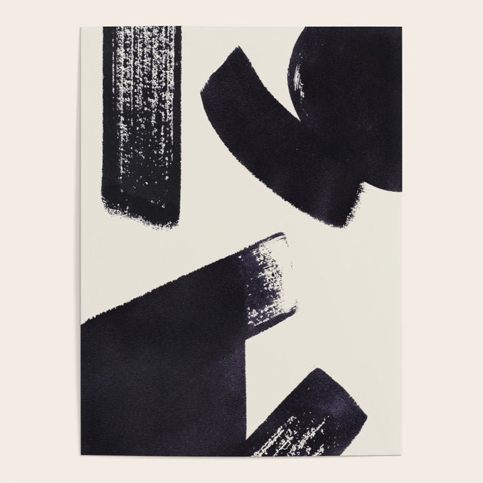 Abstract Paint Composition 1 - Black and White Poster Gallery Image 4