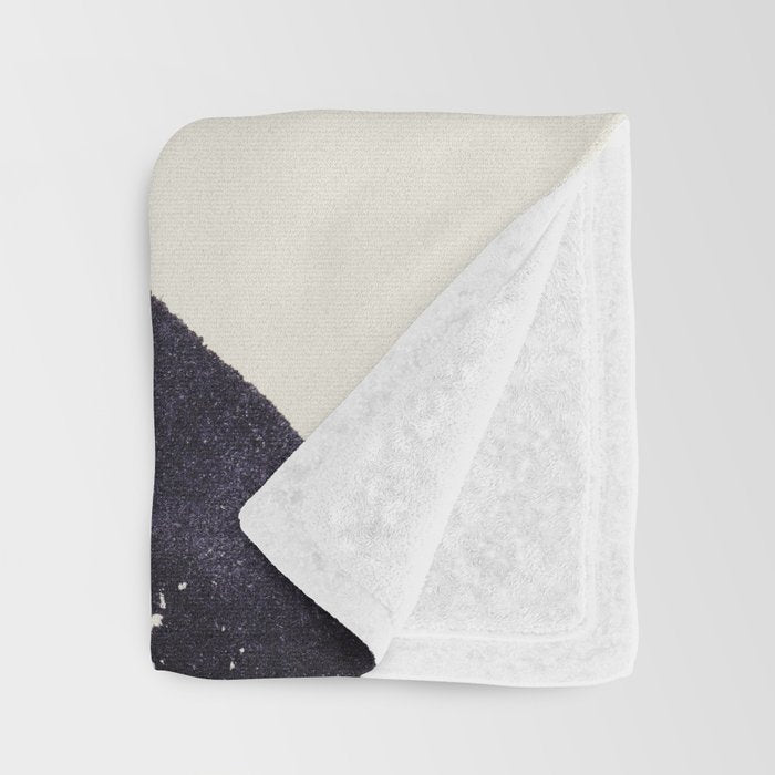Abstract Paint Composition 1 - Black and White Throw Blanket Gallery Image 3