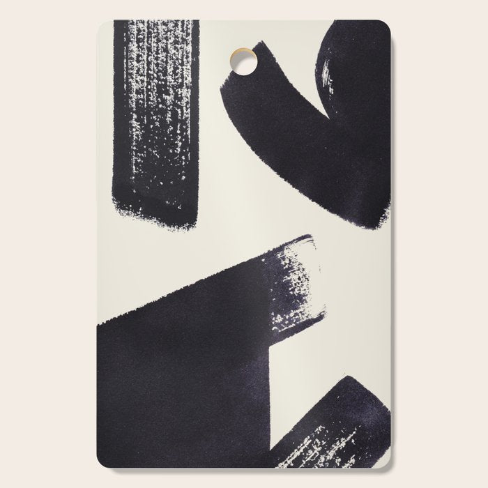 Abstract Paint Composition 1 - Black and White Cutting Board Gallery Image 1