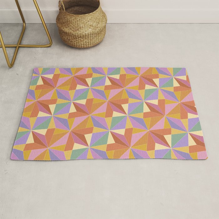 Kaleidoscope Tile Pattern VI Colorful Summer Rug Gallery Image 1
