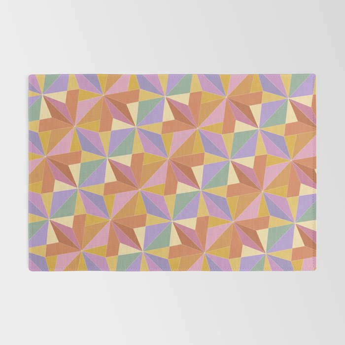 Kaleidoscope Tile Pattern VI Colorful Summer Rug Gallery Image 2