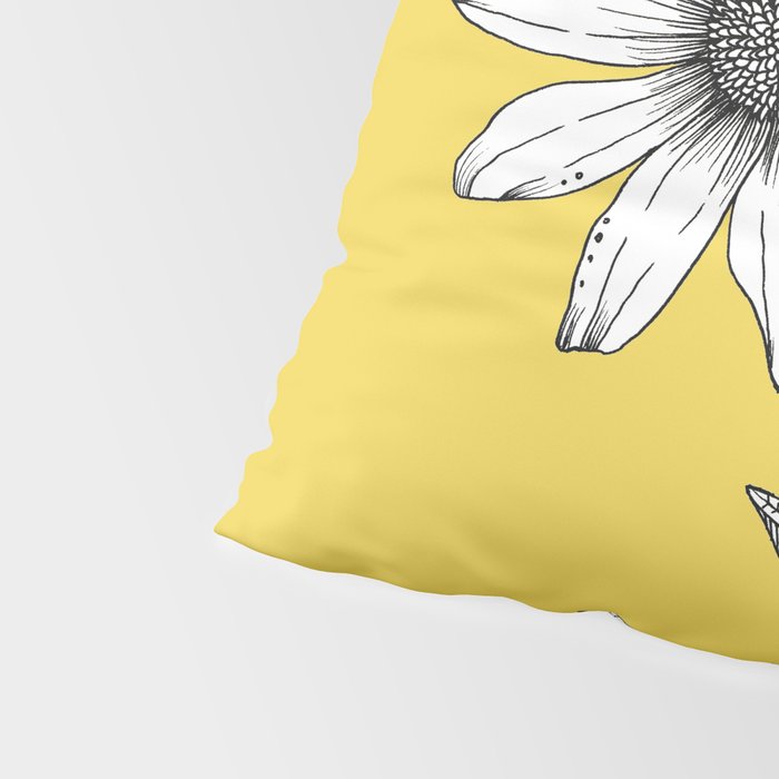 Wildflower line drawing | Botanical Art Pillow Sham Gallery Image 4