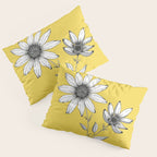 Wildflower line drawing | Botanical Art Pillow Sham Gallery Image 3