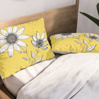 Wildflower line drawing | Botanical Art Pillow Sham Gallery Image 2