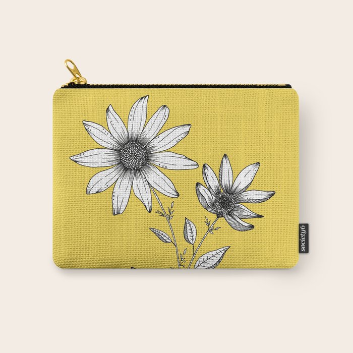 Wildflower line drawing | Botanical Art Carry All Pouch Gallery Image 1