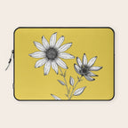 Wildflower line drawing | Botanical Art Laptop Sleeve Gallery Image 1