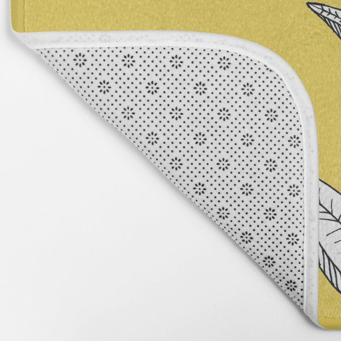 Wildflower line drawing | Botanical Art Bath Mat Gallery Image 2