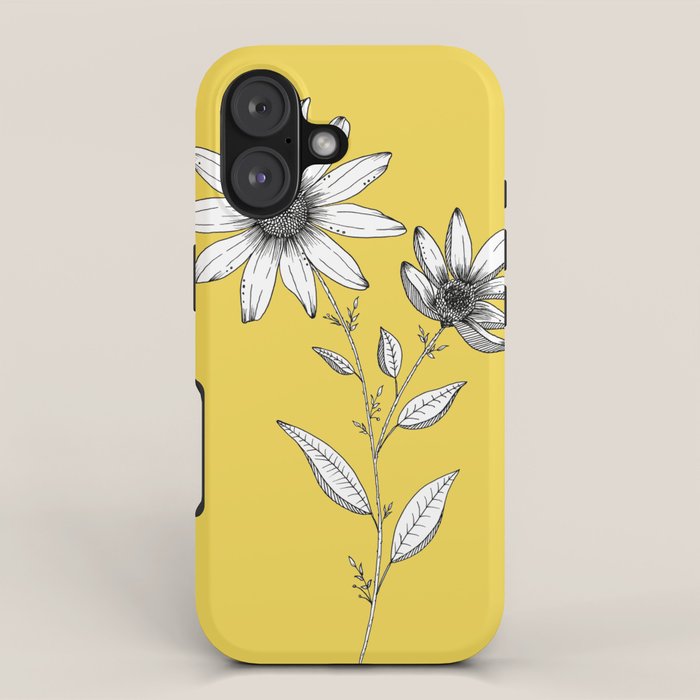 Wildflower line drawing | Botanical Art iPhone Case Gallery Image 1