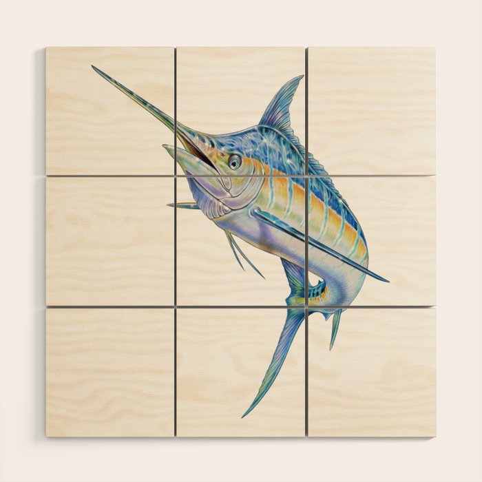 Blue Marlin Wood Wall Art Gallery Image 1