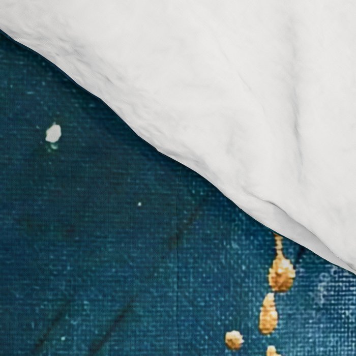 Untamed: a pretty, minimal, abstract painting in blue, white and gold by Alyssa Hamilton Art  Comforter Gallery Image 4