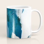 Untamed: a pretty, minimal, abstract painting in blue, white and gold by Alyssa Hamilton Art  Coffee Mug Gallery Image 1