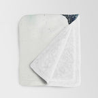 Untamed: a pretty, minimal, abstract painting in blue, white and gold by Alyssa Hamilton Art  Throw Blanket Gallery Image 3