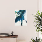 Untamed: a pretty, minimal, abstract painting in blue, white and gold by Alyssa Hamilton Art  Poster Gallery Image 2