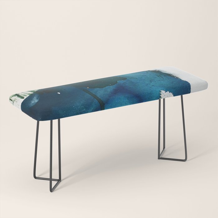 Untamed: a pretty, minimal, abstract painting in blue, white and gold by Alyssa Hamilton Art  Bench Gallery Image 1