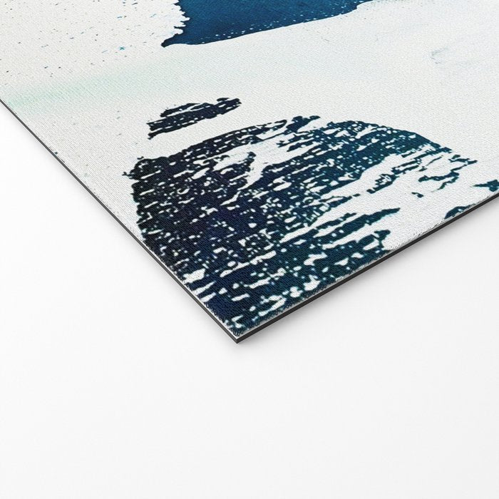 Untamed: a pretty, minimal, abstract painting in blue, white and gold by Alyssa Hamilton Art  Welcome Mat Gallery Image 2