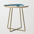 Untamed: a pretty, minimal, abstract painting in blue, white and gold by Alyssa Hamilton Art  Side Table Gallery Image 1