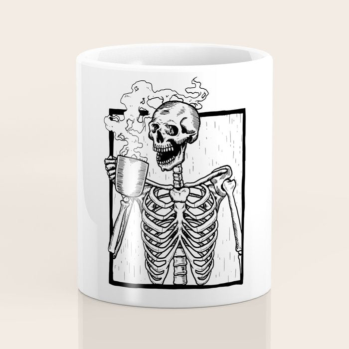 Skeleton Drinking a Cup of Coffee Coffee Mug Gallery Image 4