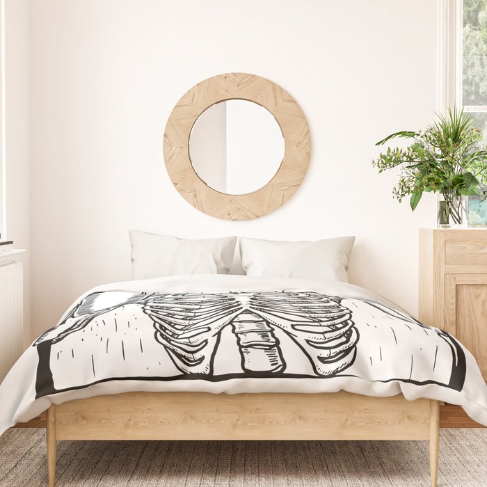 Skeleton Drinking a Cup of Coffee Duvet Cover Gallery Image 3