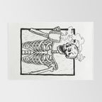 Skeleton Drinking a Cup of Coffee Rug Gallery Image 2
