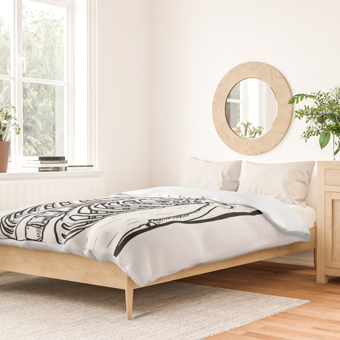 Skeleton Drinking a Cup of Coffee Duvet Cover Gallery Image 2