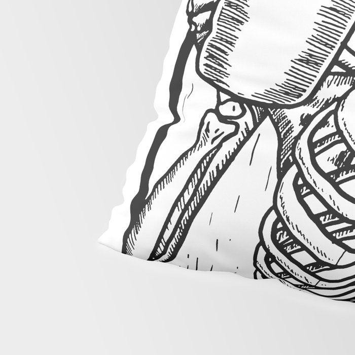 Skeleton Drinking a Cup of Coffee Pillow Sham Gallery Image 4