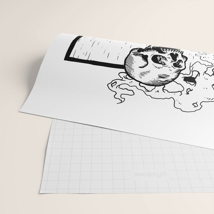 Skeleton Drinking a Cup of Coffee Wrapping Paper Gallery Image 2