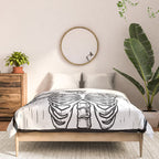 Skeleton Drinking a Cup of Coffee Comforter Gallery Image 3
