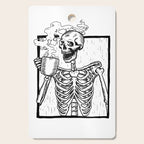 Skeleton Drinking a Cup of Coffee Cutting Board Gallery Image 1