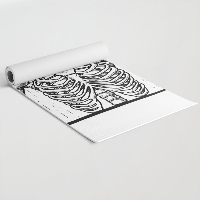 Skeleton Drinking a Cup of Coffee Yoga Mat Gallery Image 2