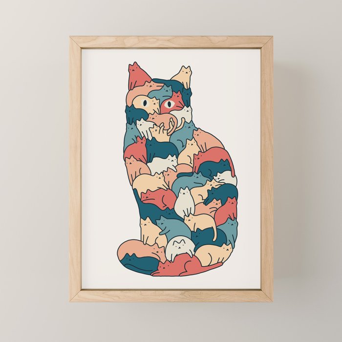 Cat Landscape 185: How many cats? Mini Art Print Gallery Image 1