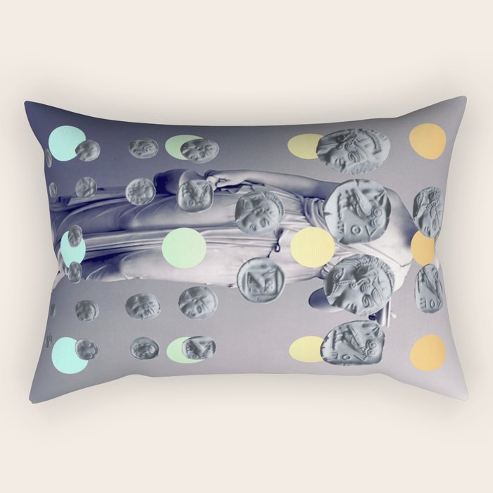 Statue With A Dot Gradient 1 Rectangular Pillow Gallery Image 1