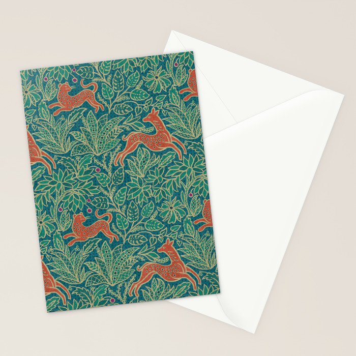 Jungle Fawn and Cat Stationery Card Gallery Image 2