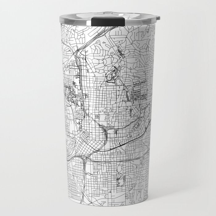 Atlanta White Map Travel Mug Gallery Image 1