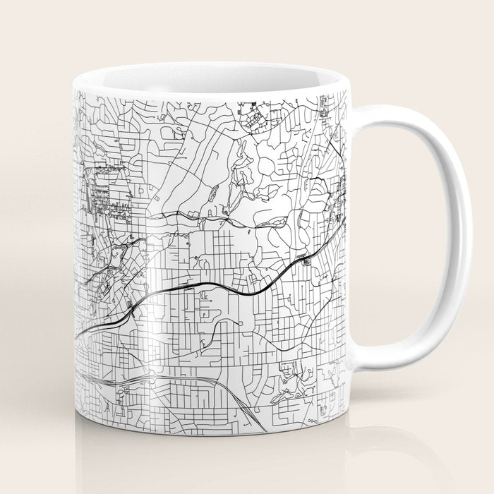 Atlanta White Map Coffee Mug Gallery Image 1