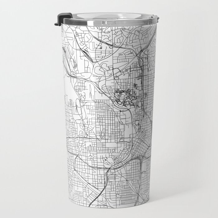 Atlanta White Map Travel Mug Gallery Image 3
