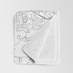 Atlanta White Map Throw Blanket Gallery Image 3